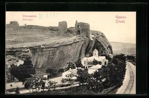 AK Inkerman /Crimée, Panoramablick auf den Ort
