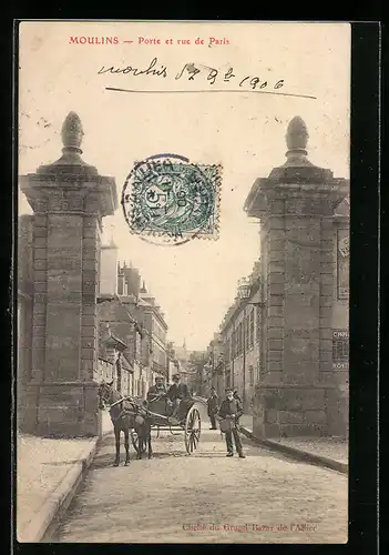 AK Moulins, Porte et rue de Paris