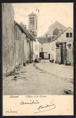 AK Louvres, L'Eglise et le Clocher