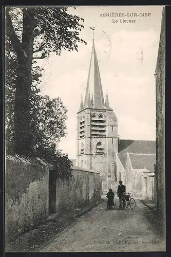 AK Asnières-sur-Oise, Le Clocher