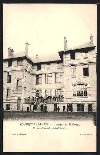 AK Enghien-les-Bains, Institution Moderne, 9, Boulevard Sadi Carnot