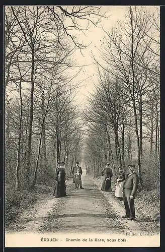 AK Écouen, Chemin de la Gare, sous boin