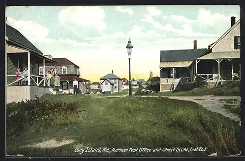 AK Long Island, ME, Mariner Post Office and Street Scene, East End