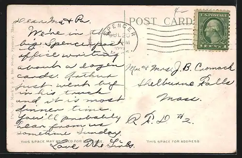 AK Spencer, MA, Sugden Block and Post Office