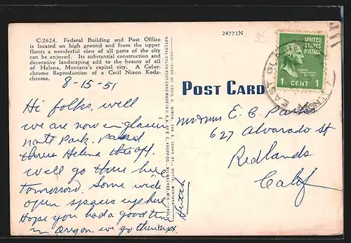 AK Helena, MT, Post Office and Federal Building