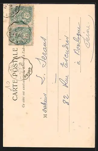 AK Santeuil, Strassenpartie mit Kirche