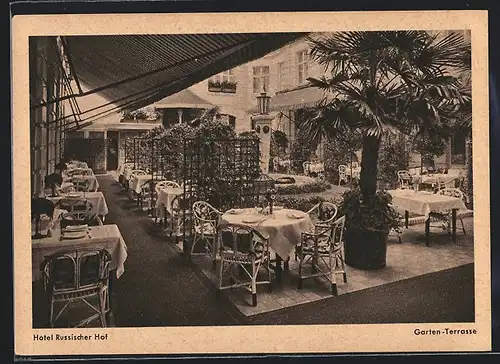 AK Berlin, Hotel Russischer Hof, Georgenstr. 21-22, Garten-Terrasse