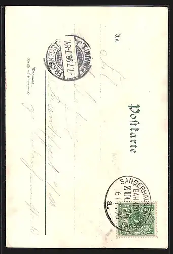 Lithographie Kaiser-Wilhelm-Denkmal auf dem Kyffhäuser, Ruine Rothenburg