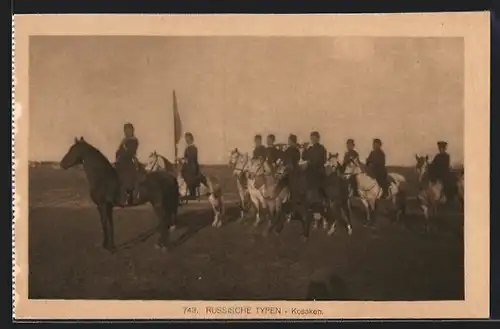 AK Kosakische Kavallerie mit Trompetern
