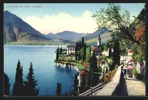 AK Varenna, Blick zum Ort