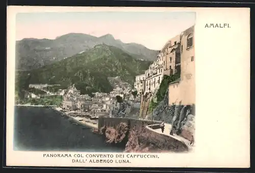 AK Amalfi, Panorama col Convento dei Cappuccini dall` Albergo Luna