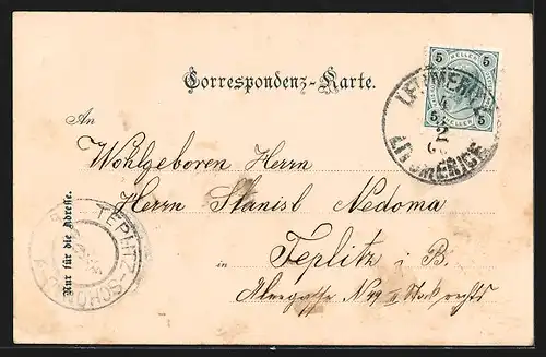 AK Czernoseck, Stadt mit Elbedurchbruch