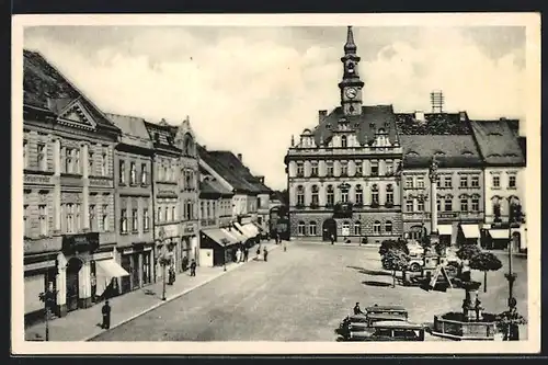 AK Leipa / Ceska Lipa, Marktplatz mit Rathaus