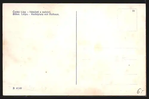 AK Leipa / Ceska Lipa, Marktplatz mit Rathaus