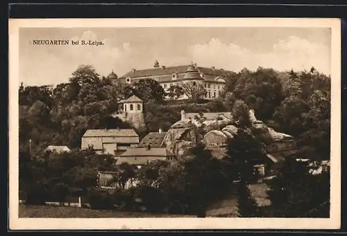 AK Neugarten b. Leipa, Teilansicht mit Blick zum Schloss