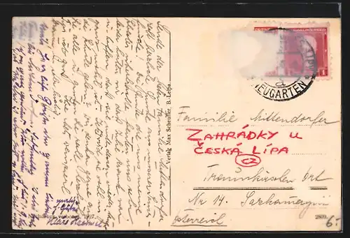 AK Neugarten b. Leipa, Teilansicht mit Blick zum Schloss