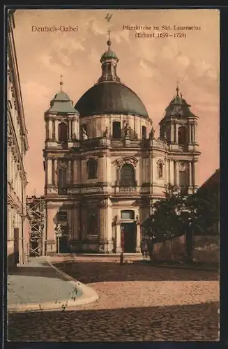 AK Deutsch-Gabel, Pfarrkirche zu Skt. Laurentius