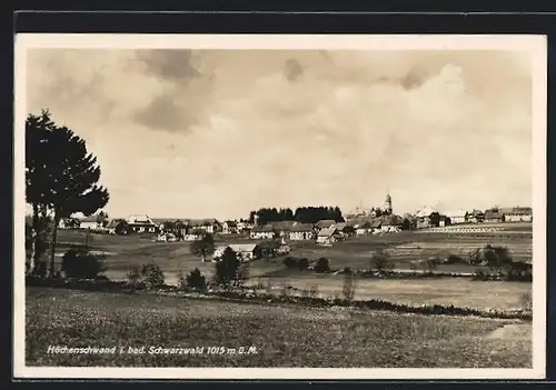 AK Höchenschwand /Schwarzw., Ortsansicht mit Feldern