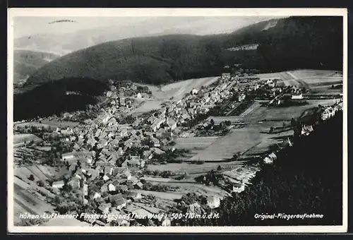 AK Finsterbergen im Thür. Wald, Fliegeraufnahme des Höhen-Luftkurortes