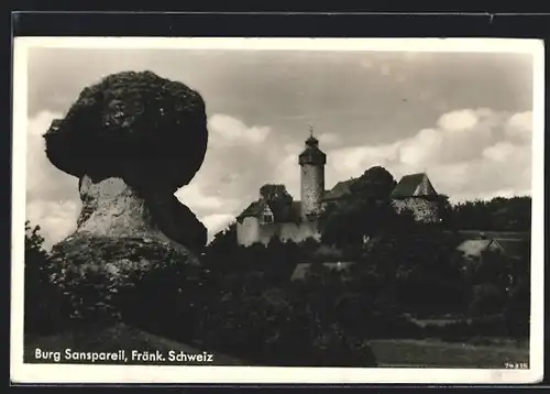 AK Wonsees, Burg Sanspareil /Sa., Ortsansicht