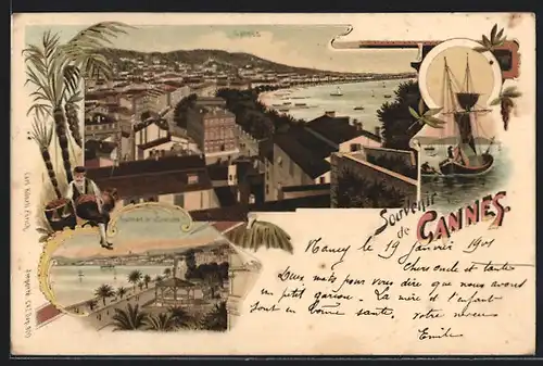 Lithographie Cannes, Vue Générale