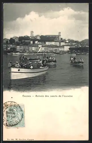 AK Cannes, Arrivée des canots de l`escadre