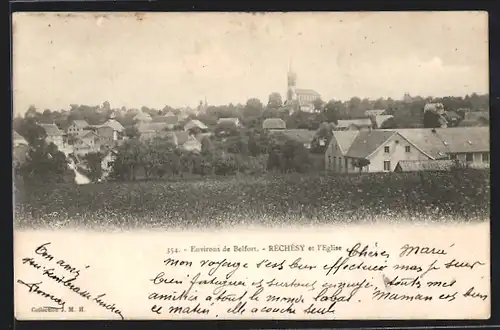 AK Réchésy, Panorama et l`Eglise