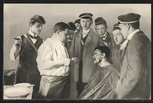 AK Student mit Schmiss beim Arzt