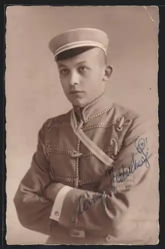 AK Student mit Mütze und Couleurband