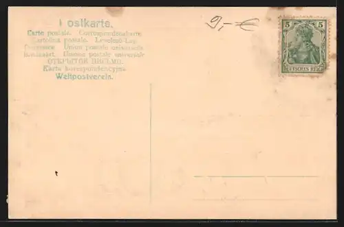 AK Portemonnaie mit Geldmünzen Deutsches Reich & Kleeblätter, Telegraphie des Deutschen Reiches Amt Dresden