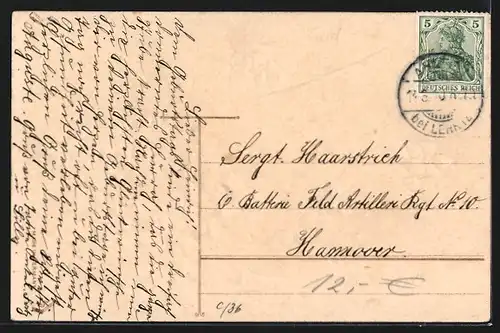 Präge-AK Gerollter Geldschein mit Veilchen, Geburtstagsgruss