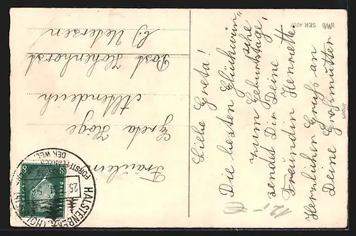 AK Geldscheine mit Glücksklee und Hufeisen, Neujahrsgruss