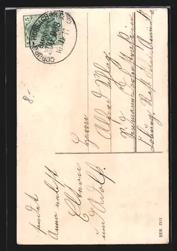 AK Junge mit einem Geldschein über eintausend Mark