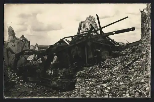 Foto-AK Cerny, Ruinen der Zuckerfabrik