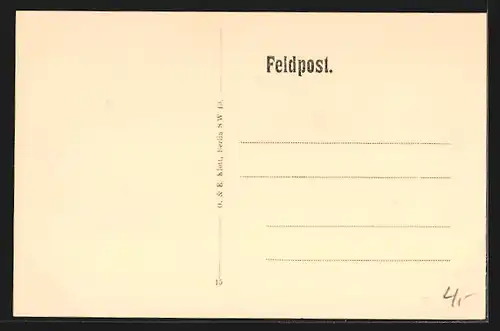 AK Montigny, Kriegslazarett, Schlossstrasse mit Baracken, Dankkarte an Arbeiter der Munitionsfabrik Spandau