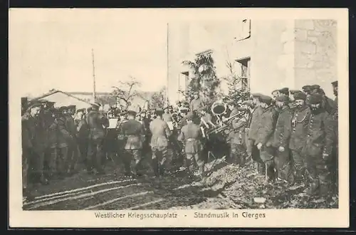 AK Cierges, Standmusik, Soldaten-Konzert