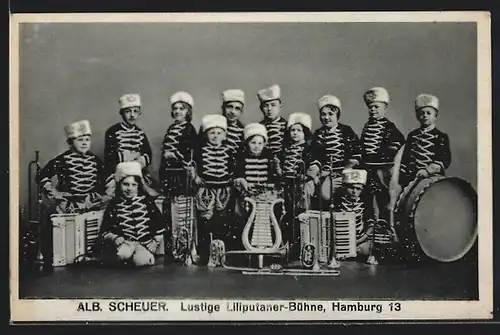 AK Hamburg, Alb. Scheuer, Lustige Liliputaner-Bühne