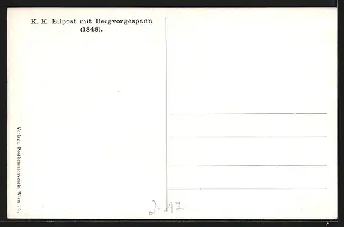 AK K.K. Eilpost mit Bergvorgespann