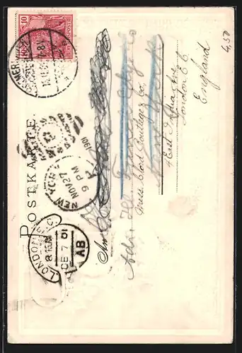 Passepartout-Lithographie Bremerhaven, Bürgermeister Smidt-Denkmal, Wappen