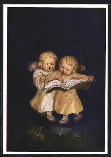 Künstler-AK Maria Spötl: Singende kleine Engel