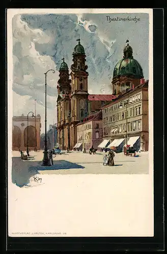 Künstler-AK Heinrich Kley: Velten Theatinerkirche