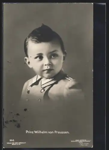 AK Prinz Wilhelm von Preussen als kleiner Bube in Uniform