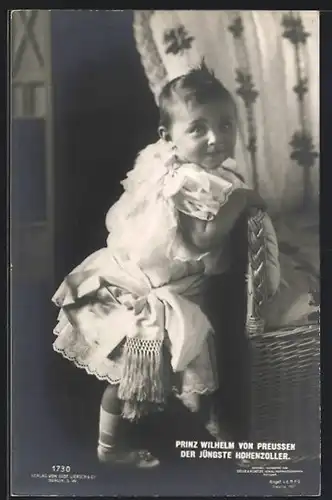 AK Prinz Wilhelm von Preussen als lächelndes Kleinkind im Kleidchen