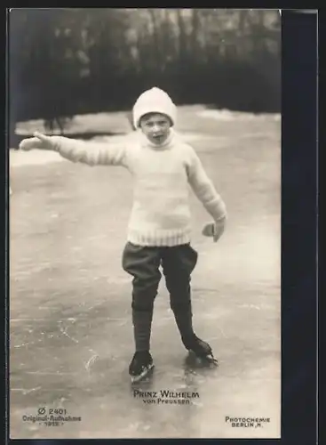 AK Prinz Wilhelm beim Schlittschuhlaufen