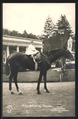 AK Prinz Wilhelm im Kleidchen auf einem Pferd