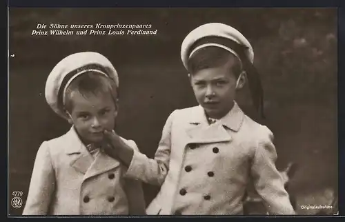 AK Die Söhne unseres Kronprinzenpaares Prinz Wilhelm und Prinz Louis Ferdinand