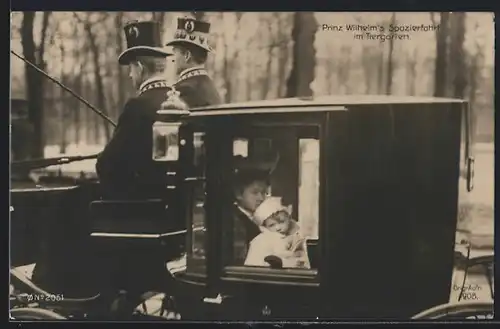 AK Prinz Wilhelm von Preussen, Spazierfahrt im Tiergarten