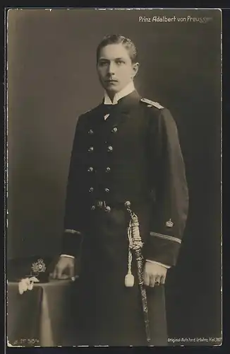 AK Prinz Adalbert von Preussen in Uniform mit Schirmmütze