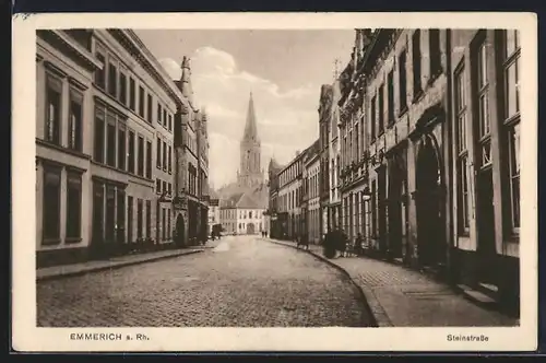 AK Emmerich a. Rh., Blick in die Steinstrasse