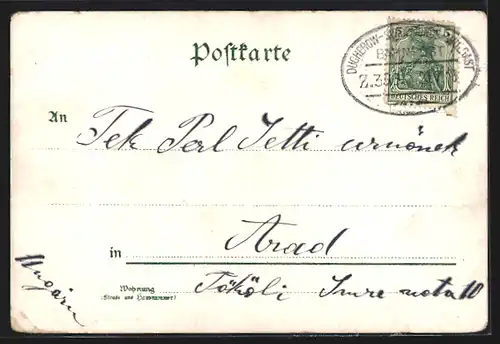 Lithographie Ahlbeck, Strandleben, Herrenbad